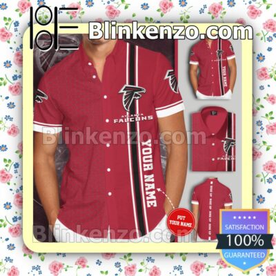 Personalized Atlanta Falcons Rise Up Tiling Red Summer Hawaiian Shirt, Mens Shorts