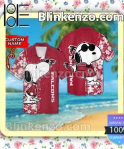 Personalized Atlanta Falcons & Snoopy Mens Shirt, Swim Trunk