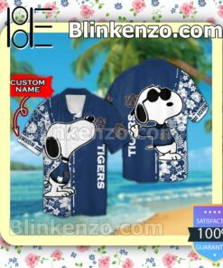 Personalized Auburn Tigers & Snoopy Mens Shirt, Swim Trunk