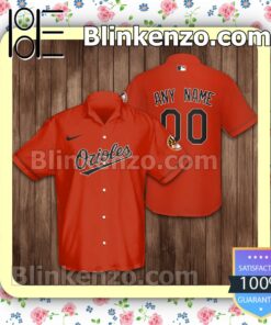 Personalized Baltimore Orioles Baseball Orange Summer Hawaiian Shirt, Mens Shorts