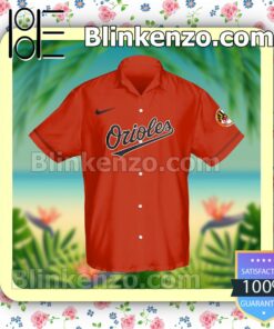 Personalized Baltimore Orioles Baseball Orange Summer Hawaiian Shirt, Mens Shorts a