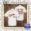 Personalized Baltimore Orioles Baseball White Summer Hawaiian Shirt, Mens Shorts