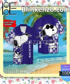 Personalized Baltimore Ravens & Snoopy Mens Shirt, Swim Trunk
