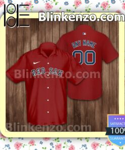 Personalized Boston Red Sox Baseball Red Summer Hawaiian Shirt, Mens Shorts