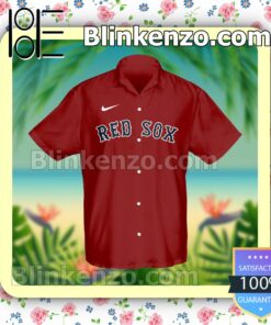 Personalized Boston Red Sox Baseball Red Summer Hawaiian Shirt, Mens Shorts a
