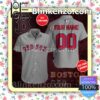 Personalized Boston Red Sox Light Gray Summer Hawaiian Shirt, Mens Shorts