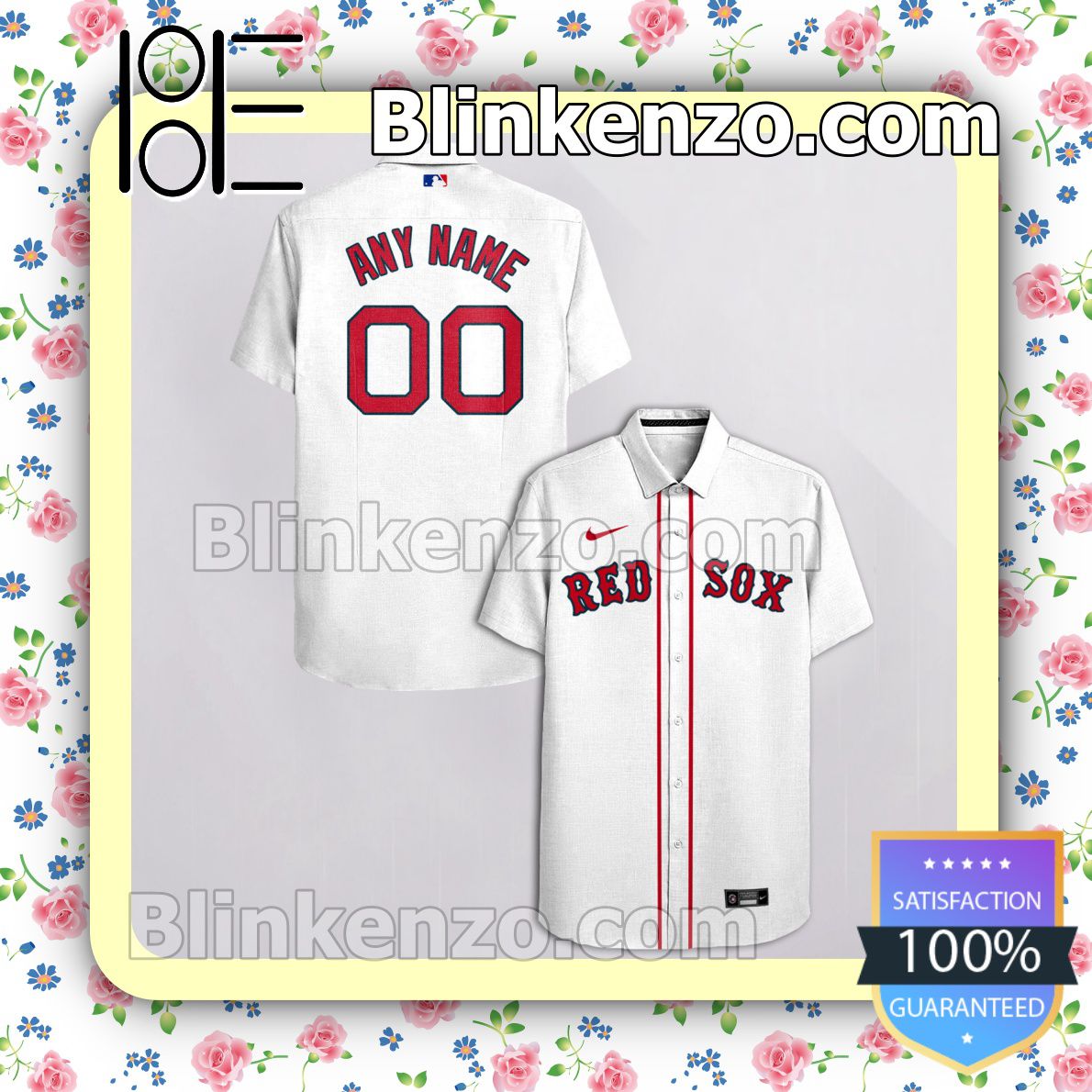 MLB Boston Red Sox Logo Hot Hawaiian Shirt Gift For Men And Women Color  White - Banantees