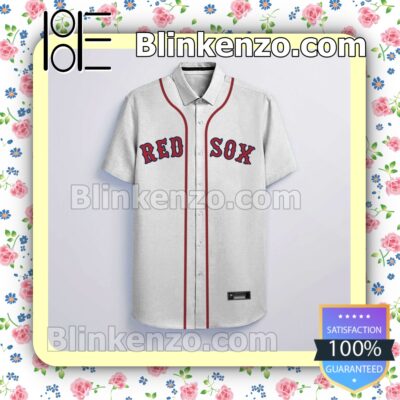 Personalized Boston Red Sox White Logo Branded Summer Hawaiian Shirt a