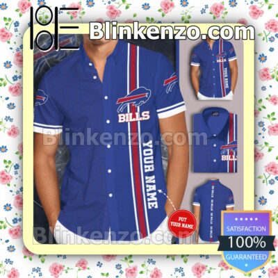 Personalized Buffalo Bills Football Blue Summer Hawaiian Shirt, Mens Shorts