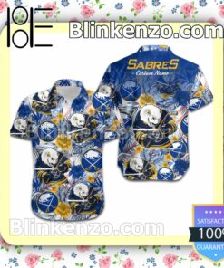Personalized Buffalo Sabres Tropical Floral America Flag Mens Shirt, Swim Trunk a