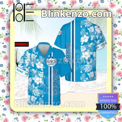 Personalized Busch Light Blue Summer Hawaiian Shirt