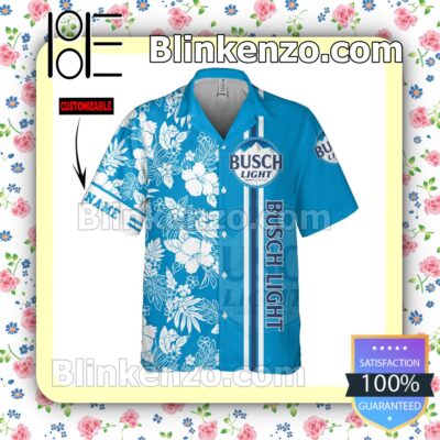 Personalized Busch Light Blue Summer Hawaiian Shirt b