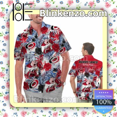 Personalized Carolina Hurricanes Tropical Floral America Flag Mens Shirt, Swim Trunk