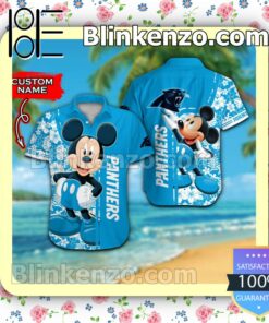 Personalized Carolina Panthers & Mickey Mouse Mens Shirt, Swim Trunk