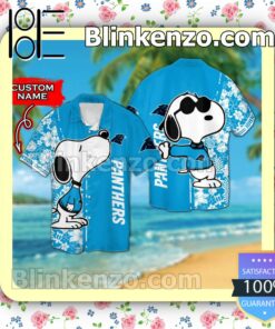 Personalized Carolina Panthers & Snoopy Mens Shirt, Swim Trunk