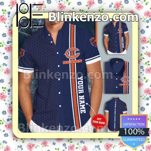 Personalized Chicago Bears Football Team Blue Summer Hawaiian Shirt, Mens Shorts