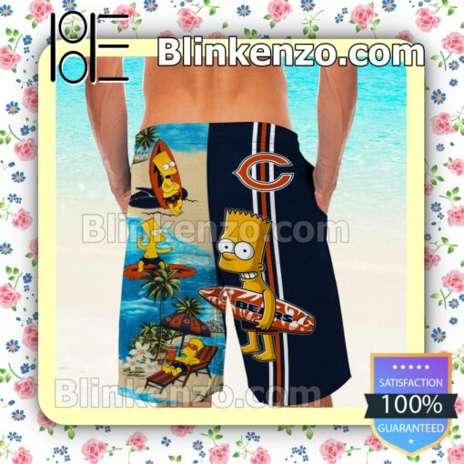 Personalized Chicago Bears Simpsons Mens Shirt, Swim Trunk a