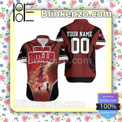 Personalized Chicago Bulls Michael Jordan Fire Slam Dunk Summer Shirt