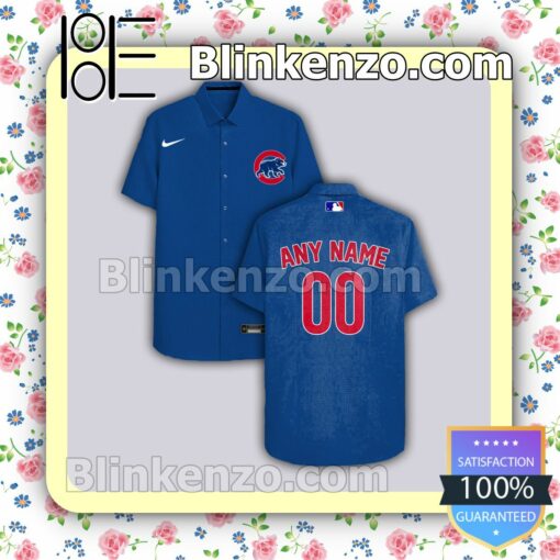 Personalized Chicago Cubs Blue Summer Hawaiian Shirt, Mens Shorts a