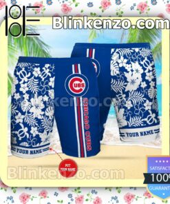 Personalized Chicago Cubs  Cobalt Summer Hawaiian Shirt, Mens Shorts