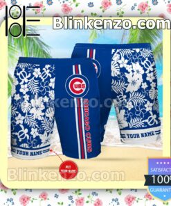 Personalized Chicago Cubs  Cobalt Summer Hawaiian Shirt, Mens Shorts a