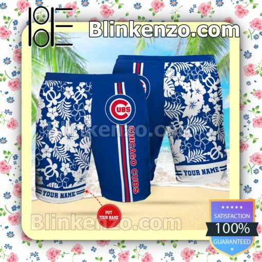 Personalized Chicago Cubs  Cobalt Summer Hawaiian Shirt, Mens Shorts a