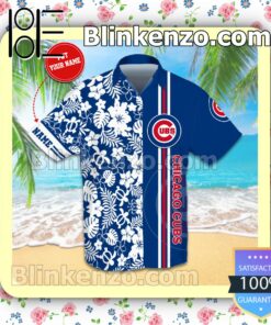 Personalized Chicago Cubs Flowery Cobalt Summer Hawaiian Shirt, Mens Shorts a