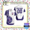 Personalized Chicago Cubs Mix Purple And White Summer Shirt