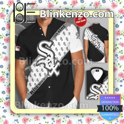 Personalized Chicago White Sox Rise With Us Black White Summer Hawaiian Shirt, Mens Shorts