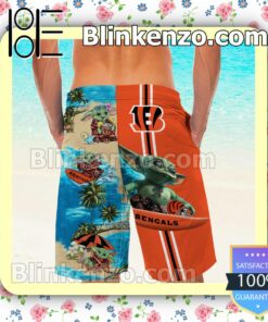 Personalized Cincinnati Bengals Baby Yoda Mens Shirt, Swim Trunk a