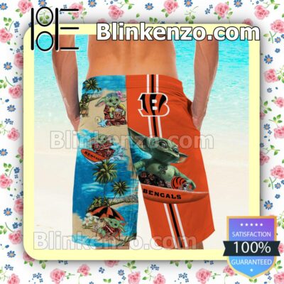 Personalized Cincinnati Bengals Baby Yoda Mens Shirt, Swim Trunk a