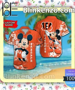 Personalized Cincinnati Bengals & Mickey Mouse Mens Shirt, Swim Trunk