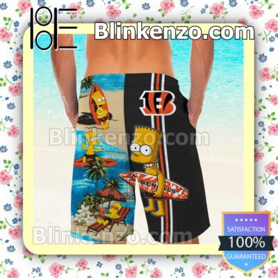 Personalized Cincinnati Bengals Simpsons Mens Shirt, Swim Trunk a