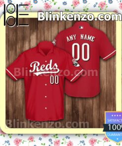 Personalized Cincinnati Reds Baseball Red Summer Hawaiian Shirt, Mens Shorts