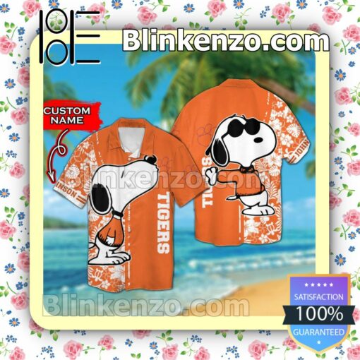 Personalized Clemson Tigers & Snoopy Mens Shirt, Swim Trunk
