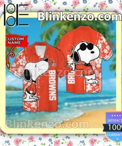 Personalized Cleveland Browns & Snoopy Mens Shirt, Swim Trunk