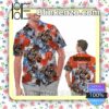 Personalized Cleveland Browns Tropical Floral America Flag Aloha Mens Shirt, Swim Trunk