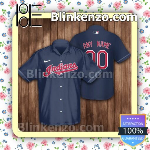 Personalized Cleveland Guardians, Cleveland Indians Baseball Navy Summer Hawaiian Shirt, Mens Shorts