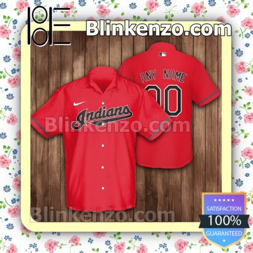 Personalized Cleveland Indians,Cleveland Guardians Baseball Red Summer Hawaiian Shirt, Mens Shorts