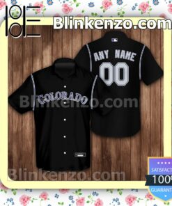 Personalized Colorado Rockies Baseball Black Summer Hawaiian Shirt, Mens Shorts