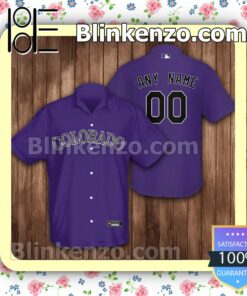 Personalized Colorado Rockies Baseball Purple Logo Branded Summer Hawaiian Shirt, Mens Shorts