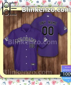 Personalized Colorado Rockies Baseball Purple Summer Hawaiian Shirt, Mens Shorts