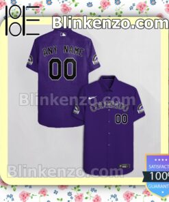 Personalized Colorado Rockies Purple Summer Hawaiian Shirt, Mens Shorts a