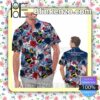 Personalized Columbus Blue Jackets Tropical Floral America Flag Mens Shirt, Swim Trunk