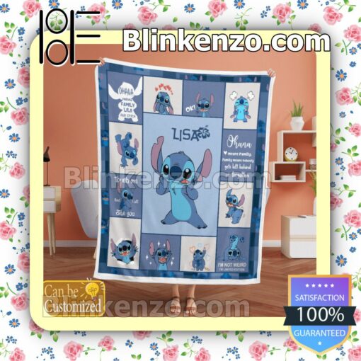 Personalized Cute Stitch Customized Handmade Blankets a