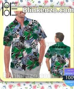 Personalized Dallas Stars Tropical Floral America Flag Mens Shirt, Swim Trunk