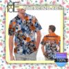 Personalized Denver Broncos Tropical Floral America Flag Aloha Mens Shirt, Swim Trunk