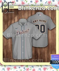 Personalized Detroit Tigers Baseball Gray Summer Hawaiian Shirt, Mens Shorts