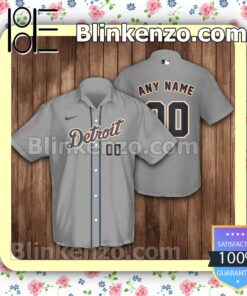 Personalized Detroit Tigers Baseball Grey Summer Hawaiian Shirt, Mens Shorts