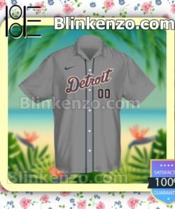 Personalized Detroit Tigers Baseball Grey Summer Hawaiian Shirt, Mens Shorts a